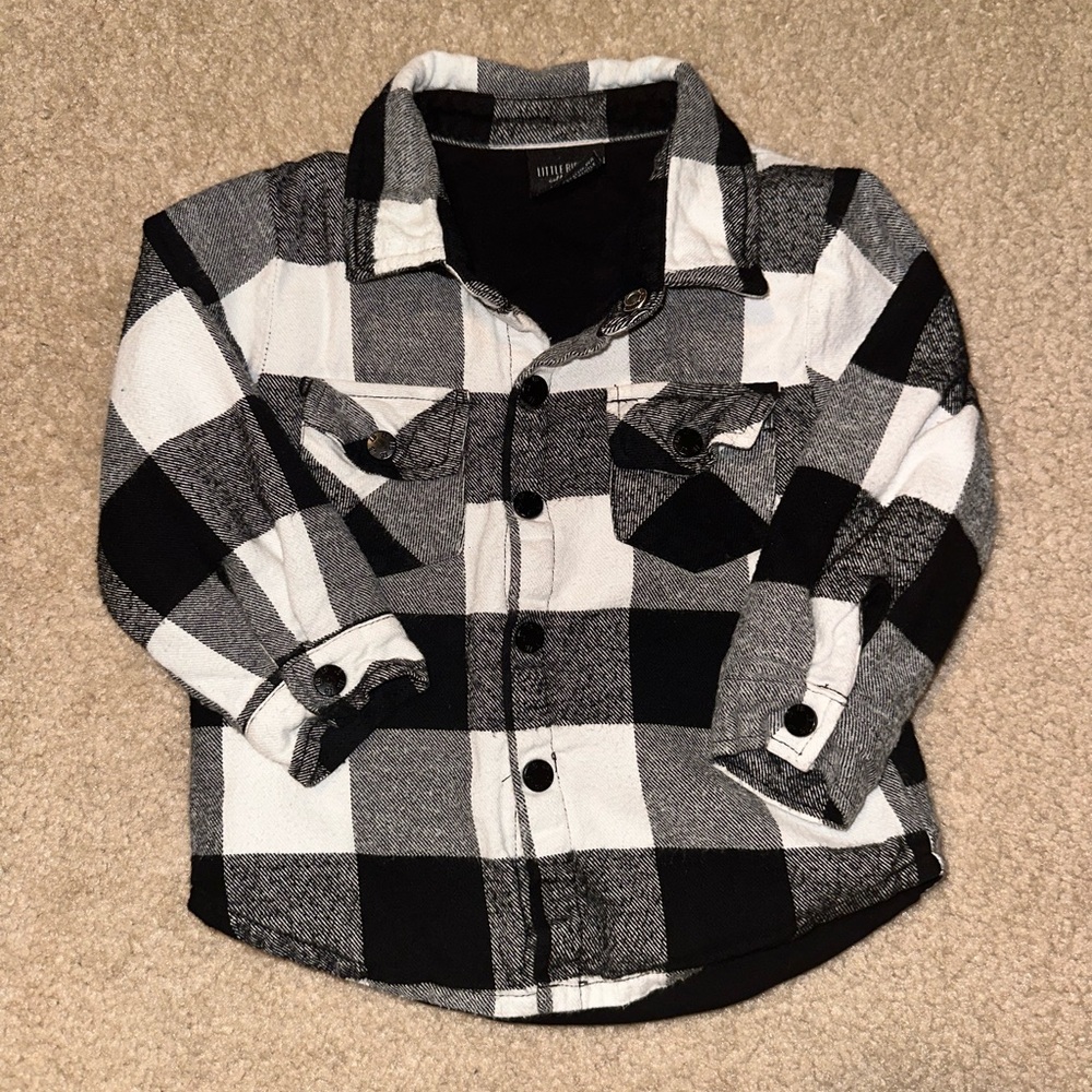Little Bipsy Black and White Flannel 12-18 months